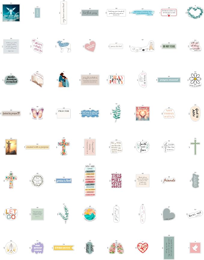 100Pcs Christian Religious Stickers - Prayer Board Supplies Kit for Women - Christian Gifts, Party Supplies - Faith, Praying Stickers- Gift for Women & Men