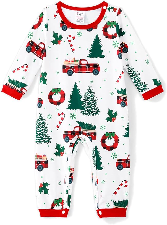PATPAT Christmas Family Matching Pajama Sets Includes Christmas Socks - Perfect for Family Photos & Holiday Celebrations