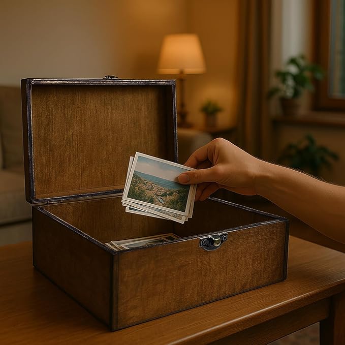Large Wooden Memory Box for Keepsakes, Wooden Keepsake Box for Memories, Weddings, Engraved Memory Keepsake Box, Decorative Storage Box