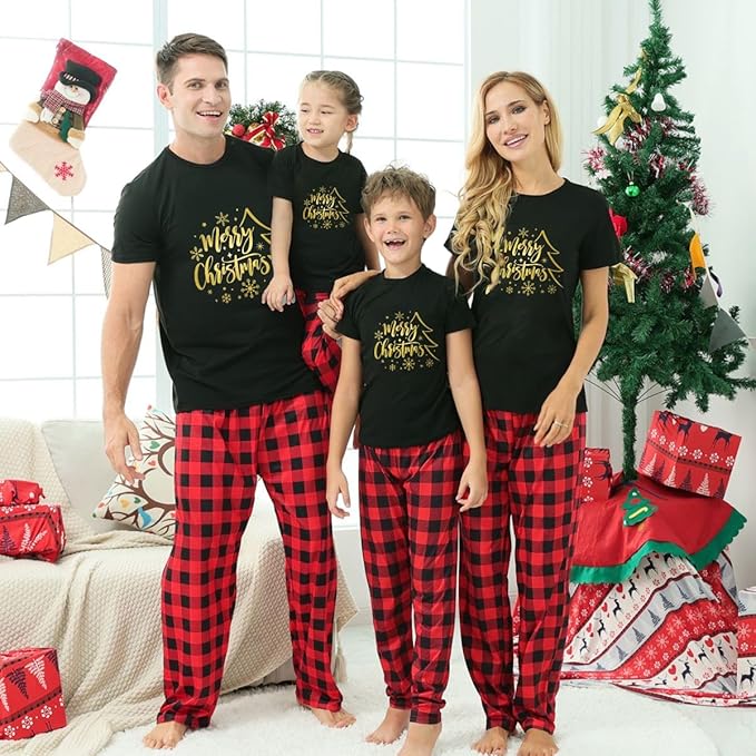 Family Christmas Pajamas Matching Sets Holiday Xmas Party Family Sleepwear Set Jammies for Couples