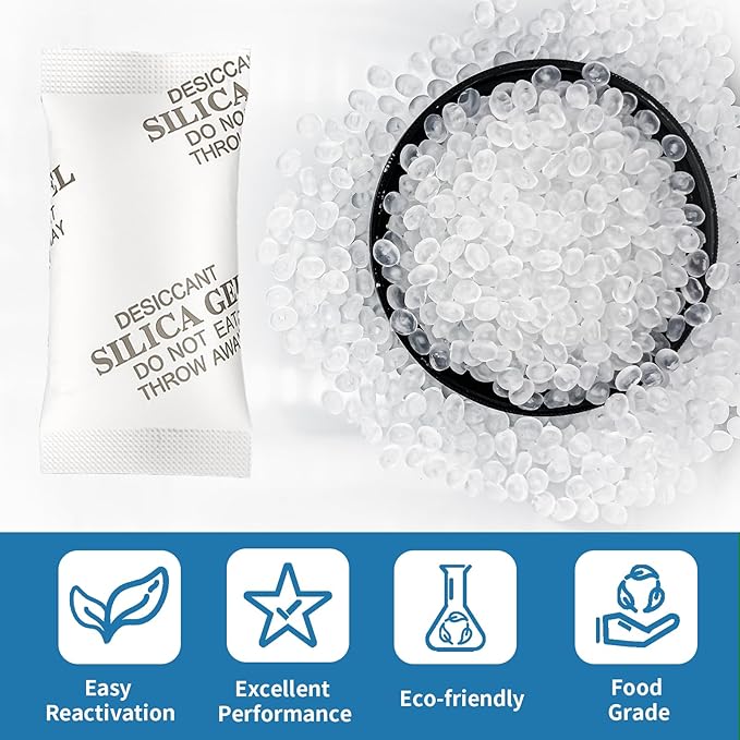 MakMeFre 20Gram(30Packets) Food Grade Moisture Absorbers Silica Gel Packs Desiccant for Moisture Storage Control