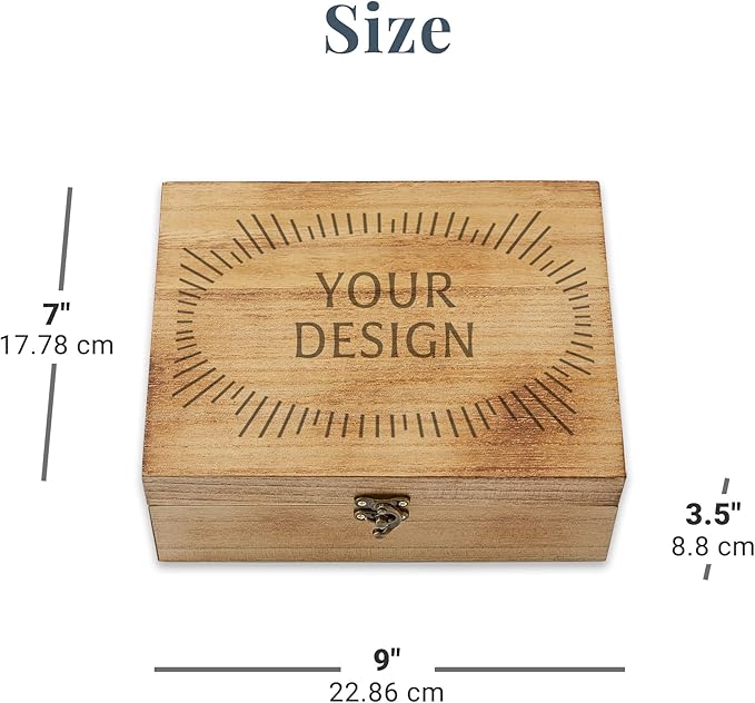 Let's Make Memories Personalized Wooden Keepsake Box With Hinged Lid - Wood Memento Box - Decorative Storage - Home Decor - For Couples, Wedding, Newlyweds - Laser Engraved - Big Love