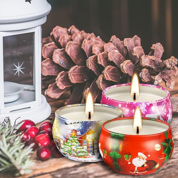 16 Pack Christmas Scented Candles Set for Home, Relaxing Stress Relief, Aromatherapy - Natural Soy Wax and Fragrance - Gifts for Women, Mom, Best Friend, Wife