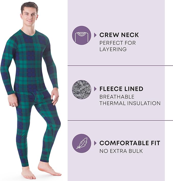 Rocky Thermal Underwear Men Long Johns Men Thermal Underwear Thermals Mens Base Layer Mens Thermals Top and Bottom Set