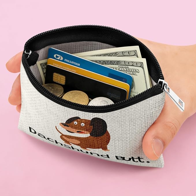 Dachshund Gifts Dog Lover Gifts Coin Purse for Women Coin Pouch Friend Bestie Sister Dachshund Gift Daughter Teen Her Christmas Birthday Gift Dachshunds Themed Present Zipper Change Pouch
