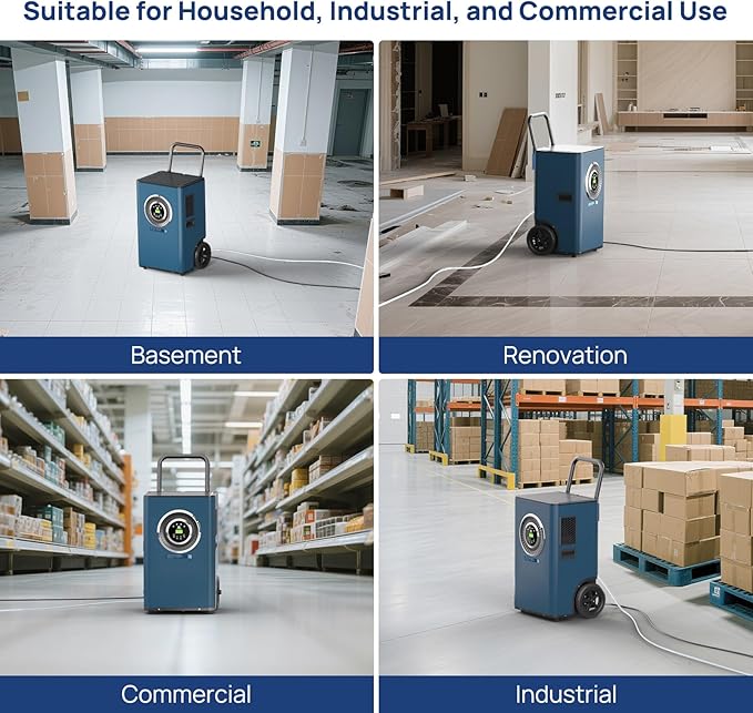 ARGENDON 170 Pints Commercial Home Dehumidifier with Pump for Basement up to 2100 sq.ft Drain Hose for Industrial Humidity Control, Water Damage Restoration, Basement, Garage, Whole House