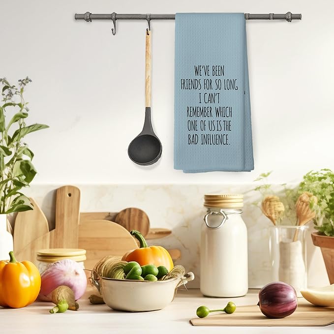 Funny Sarcastic Friend Gifts Blue Kitchen Towels, Humorous Friendship Gifts Hand Towels for Bathroom, Long Distance Friendship Gifts Decorative Tea Towels Dish Towels,BFF Gifts, 16x24 Inch