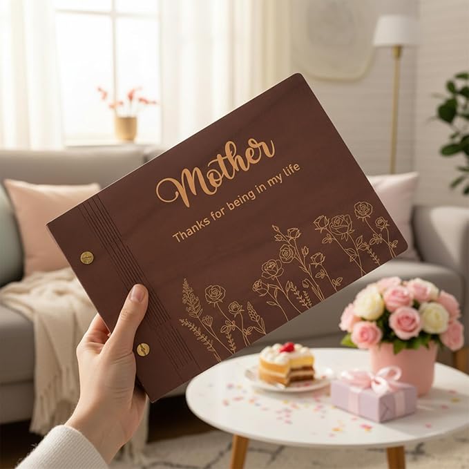 Personalized Photo Album, Custom Family Picture Album, DIY Couples Scrapbooks Albums, Travel Memorial Guest Book for Mother, Daughter, Wedding, Pets Keepsakes