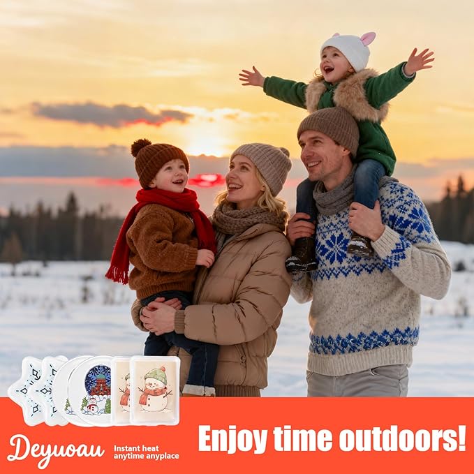 Reusable Hand Warmers, Pocket Heat Packs - Fast Heating & Long-Lasting Cycle Heat Packs for Outdoor Camping, Hiking & Golf - Compact Pocket-Sized Warmers