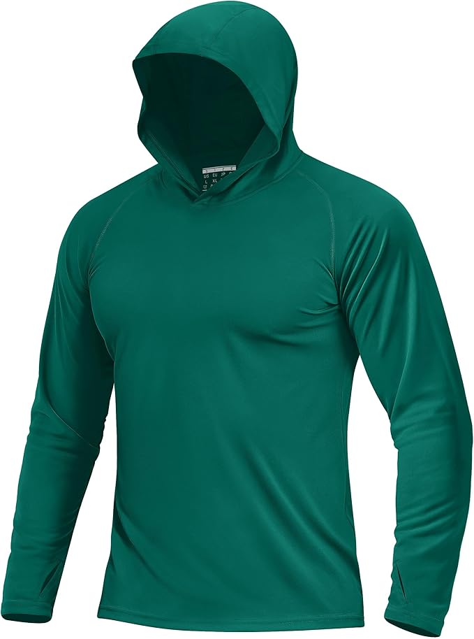 Boladeci Men's UPF 50+ Sun Protection Lightweight Hoodie Shirts Long Sleeve Fishing Shirt SPF UV Hiking Swim