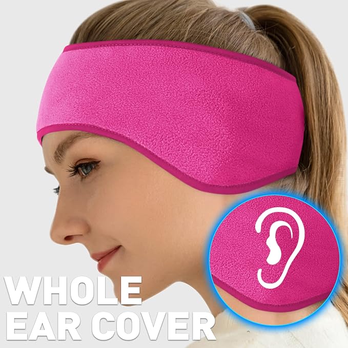 JOEYOUNG Fleece Ear Warmers for Men Women Kids - Winter Headband Ear Muffs Ear Covers for Cold Weather Running Cycling Ski