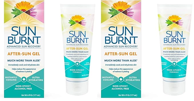Sunburnt EMCW9 Ultra Hydrating Aloe Vera Gel 6 Ounce,Clear,SUNB21006 (Pack of 2)