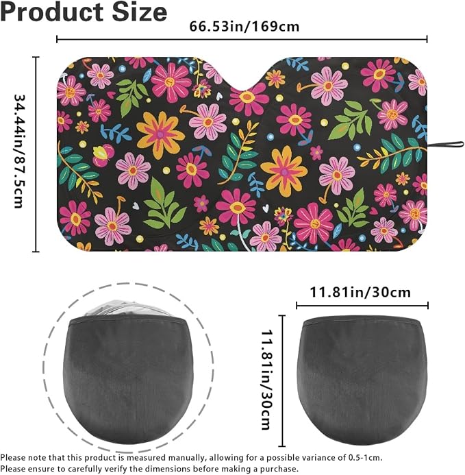 Cute Flower Car Sun Shade Blocks UV Rays Automotive Interior Cover Sun Visor Protector Keep Your Vehicle Cool,Car Accessories
