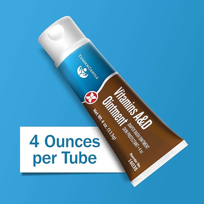 Vitamin A&D Ointment for Baby Diaper Rashes - 4 oz Tube, 24 Pack - A and D Ointment for Adults, Seniors, and Babies