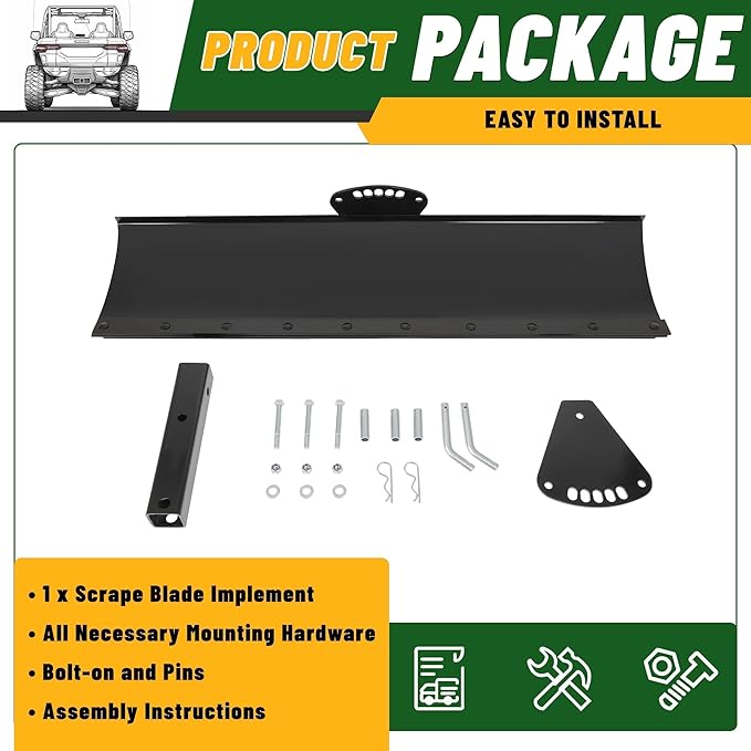 ECOTRIC 3-Point 48" Scrape Blade Implement 2 Inch Receiver ATV UTV Lawn Garden Tractors w/5 Adjustable Angles Rear Tow Grading Blade Attachment