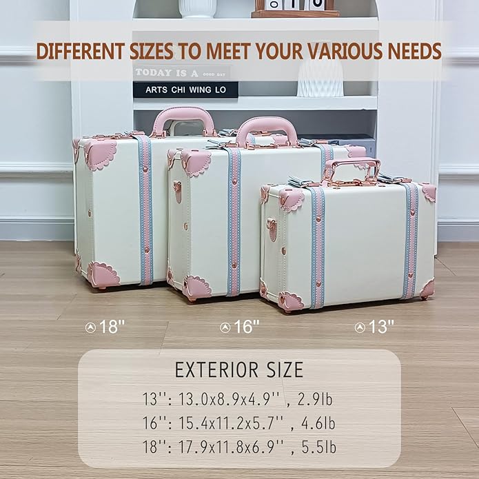 Unitravel Baby Keepsake Case, Handmade Memory Storage Box, Newborn Keepsake Box, Vintage Suitcase for Baby Shower, Baptism, Naming Ceremony or Birthday