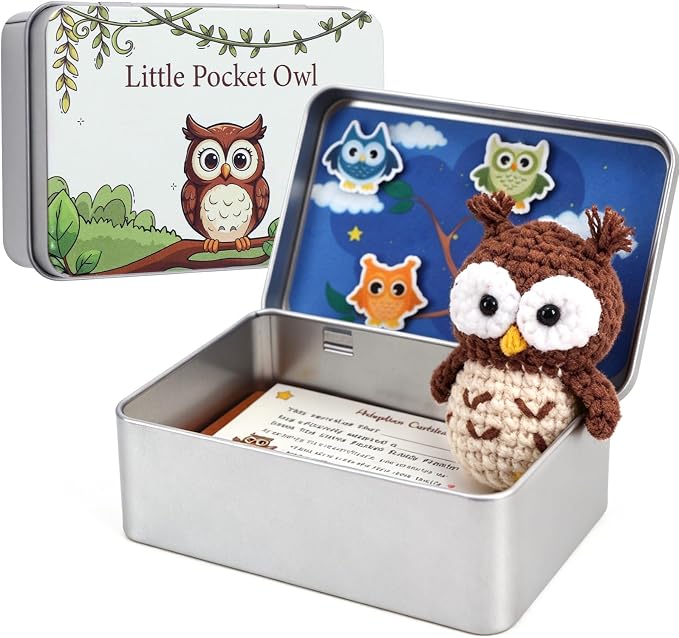 Little Pocket Owl Mini Owl Study Buddy, Back to School Keepsake Gifts | Cute mini owl in a pocket tin, a collectible desk gift for teacher student, back to school gifts