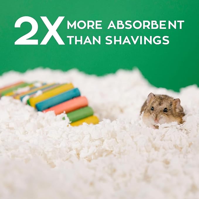Carefresh White Natural Paper Small Pet Bedding, Odor Control 50L | 2X more absorbent, 99% dust free, odor control, Biodegradable and compostable, For hamsters, rabbits and guinea pigs