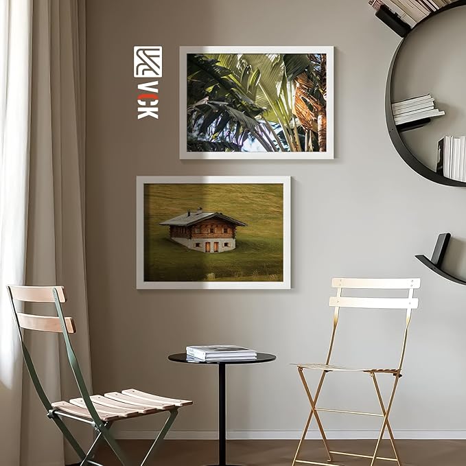 VCK 22x28 Picture Frames white Set of 6, Wide Border Wood Poster Frame, Multi-Directional Display Family Photos, Office Prints, Studio/Gallery Art, Woodgrain Series, Wall Hanging