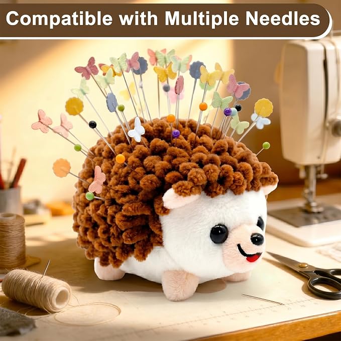 Sizobi Plush Hedgehog Pin Cushion for Sewing - Soft Sewing Needle Holder | Cute Animal Pin Storage for Quilting Embroidery DIY Crafts, Ideal Sewing Gift (Pins Excluded)