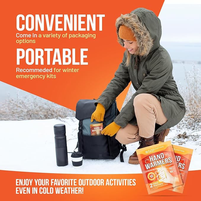 Insole Foot Warmers – 40 Pack | 10+ Hour Air-Activated Foot Warmers Disposable | Thin Adhesive Feet Warmers for Outdoor Comfort | TSA Approved Insole Warmers