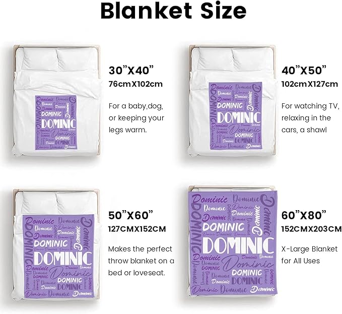 Dr.TOUGH Personalized Name Blanket Personalized Blanket for Adult Kids Flannel Customized Personalized Blankets and Throws