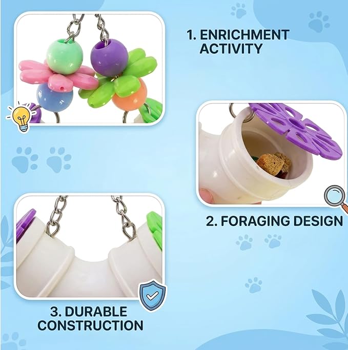 Single Rat Accessories, Rat Cage Accessories, Rat Enrichment Decoration for Foraging Tube Enrichment Activity for Rats, Mice, Mouse