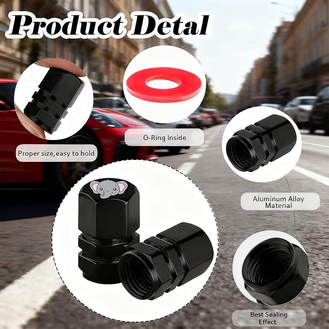 4Pack Sunflower Tire Valve Caps Aluminum Leak-Proof Valve Stem Covers | Sunflower Car Accessories Decoration Tire Air Cap for Cars SUV Bike Motorcycle, Sunflowers Gifts for Women Mom Sister