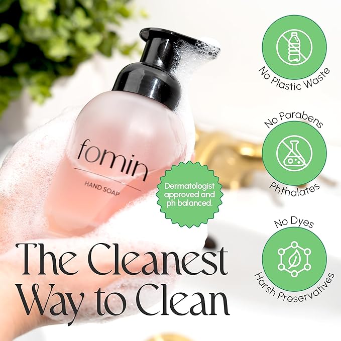 FOMIN Foaming Hand Soap Tablet Refills (6 Count) - Makes 48 fl oz (6 x 8 fl oz) - Basil Mandarin - Foaming Hand Soap Tablets, Sustainable Soap Tablets for Hand Wash