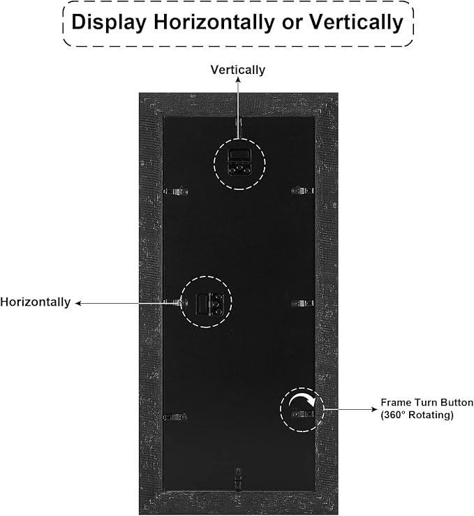8x20 Picture Frame Display 4 opening 4X6 Picture Frame Collage,Multi Photo Frame with Mat,Plexiglass,Wall or Tabletop Decor,Black Wood Grain