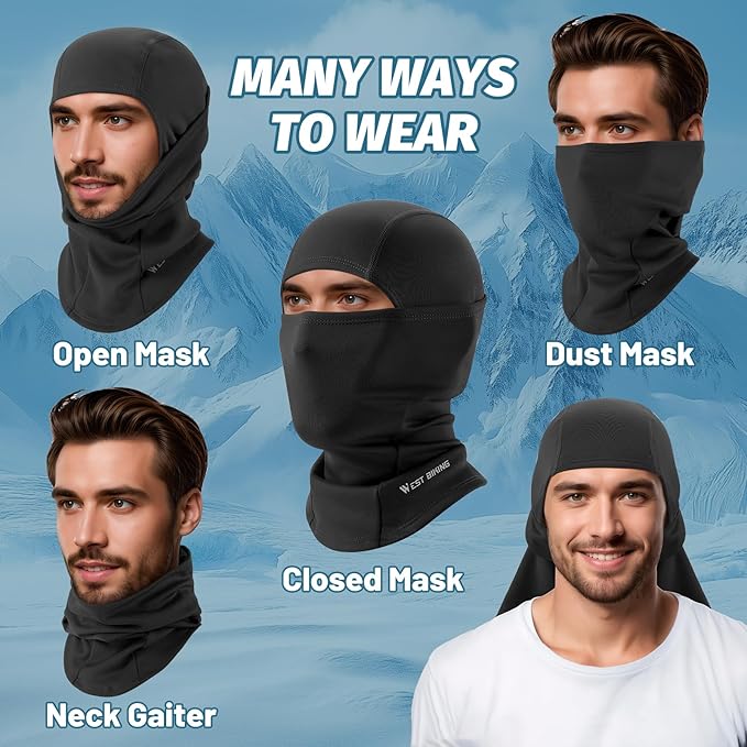 West Biking Balaclava Ski Mask Warm Face Mask for Cold Weather Lightweight Windproof Thermal Winter Scarf Face Mask Men Wome