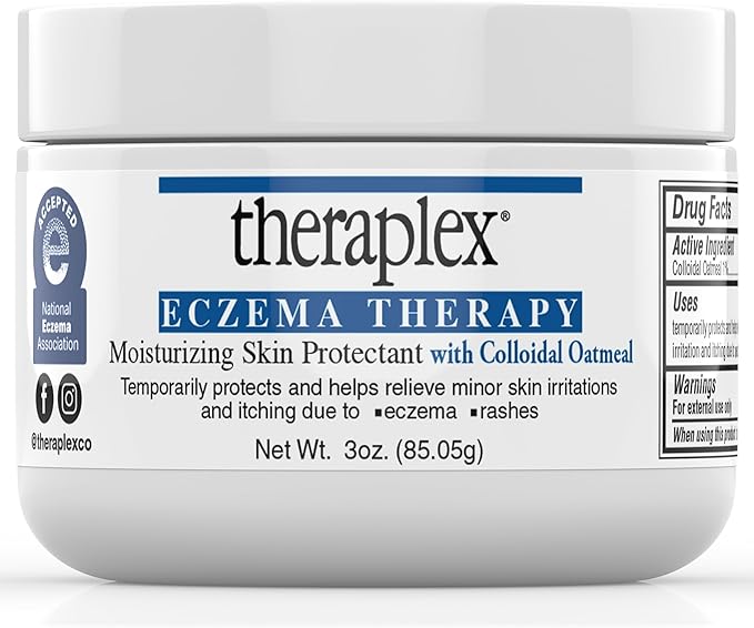 Theraplex Eczema Cream for Eczema Treatment 3oz - TSA Compliant Anti Itch Cream with Colloidal Oatmeal, Calming for Sensitive Skin - Soothing Relief