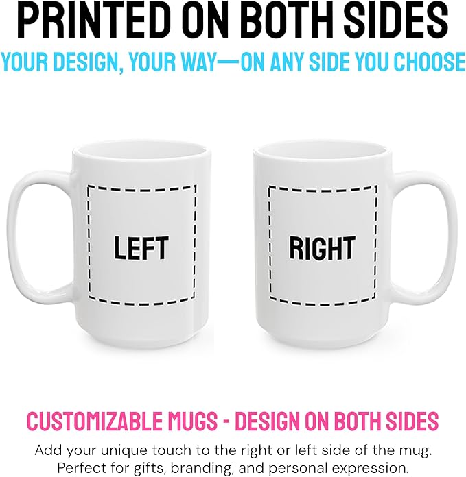 Custom 15oz Red Coffee Mug Design Personalized Ceramic Coffee Cup with Photo Text Logo Taza Personalizadas Customized Gifts for Birthday Anniversary Wedding Love Family Work Novelty Red Cup Two Sides
