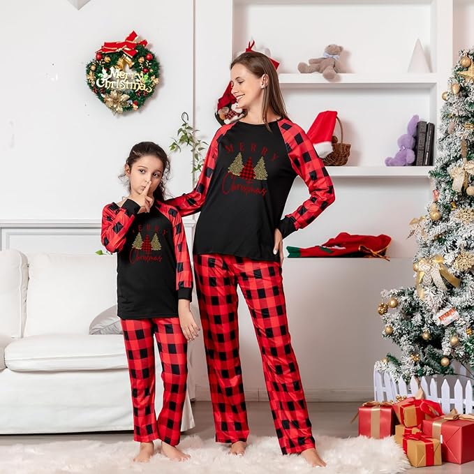 TEERAPHIQUE Christmas Pajamas for Family,Family Holiday Pajamas Matching Sets,Xmas Jammies for Couples