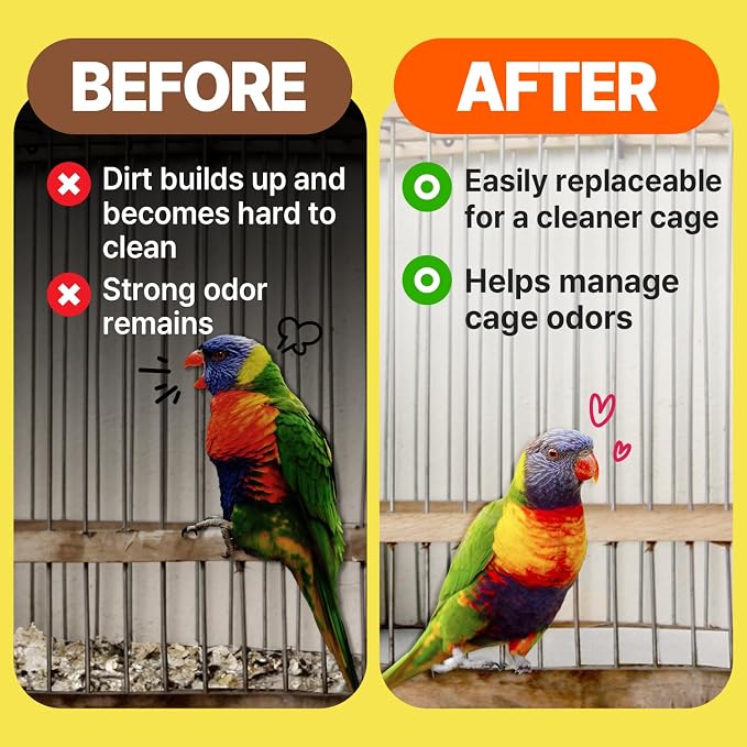 T TORTO9 Kraft Bird Cage Liners 31 x 21.5 Inch, 120 Sheets, Absorbent Paper Tray Liners for Large Bird Cages, Pre-Cut Disposable Cage Bottom Liners