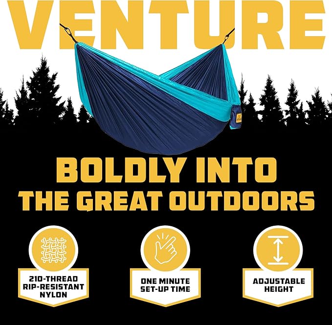 Wise Owl Outfitters Camping Hammock – 500lbs Portable Hammock with Tree Straps - Travel, Backpacking, Hiking, Outdoors Camping Gear - Single or Double