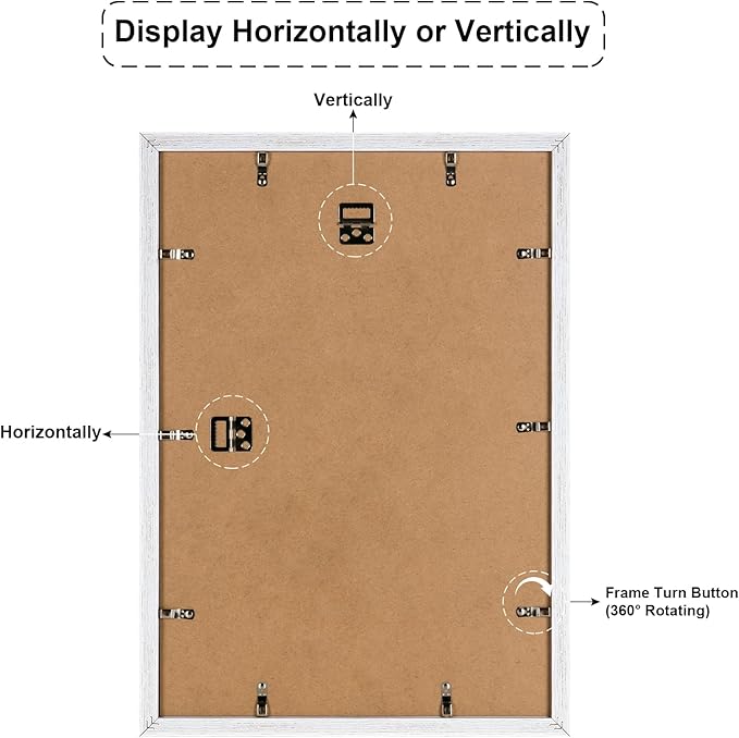 13.5x19.5 Collage frame with 9 Openings 4X6 Pictures, Multiple Picture Frame with Mat, Wall or Tabletop Decor, White Wood Grain,2 Pack