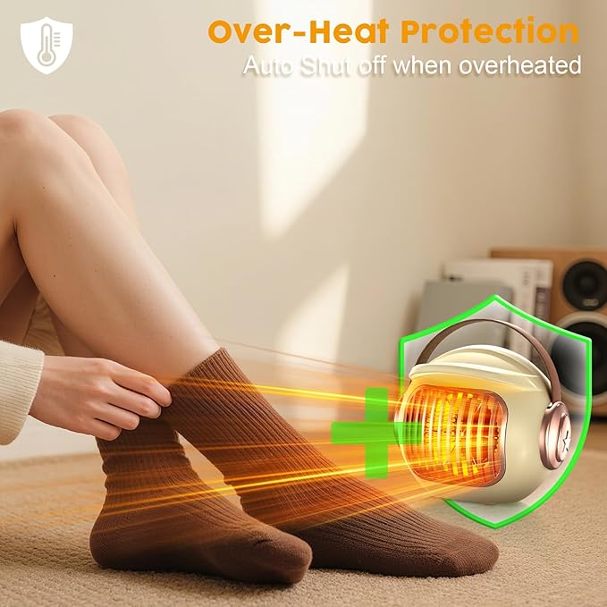 Space heaters for indoor use, mini portable heater desk heater for office,2S Efficient Heating, Tip-Over & Overheat Protection, Quiet Small Desk Heater for Office Home Bedroom