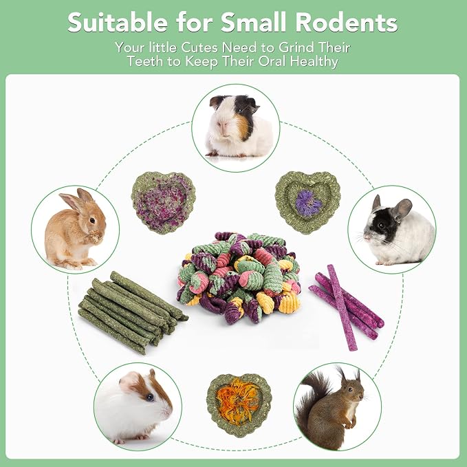 Rabbit Chew Toys Teeth Timothy Hay Sticks, Guinea Pig Chew Treats Toys | Timothy Hay Sticks chew Treats for Rabbit Toys, Chinchillas Hamsters Bunny Guinea Pig Rats and Animals Teeth Care