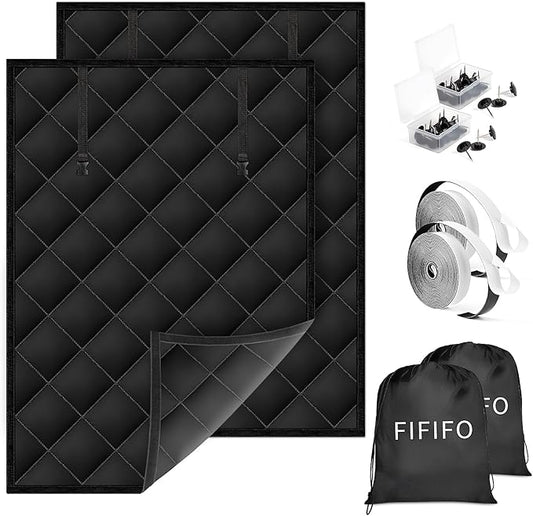 2 Sets 63" x 47" Thermal Window Cover，Oxford Fabric Window Cover for Winter, Window Insulation for Winter to Keep Warm, Window Insulation Kit for Home RV Basement–Black