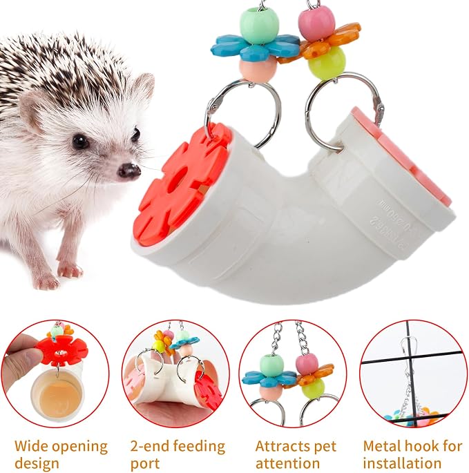 Hedgehog Toys for Hedgehogs to Play with, Foraging Toys for Hedgehogs, Hanging Slow Feeder Enrichment Toy Puzzle Supplies Cage Accessories for Rat, Hamster, Rabbit, Parakeets