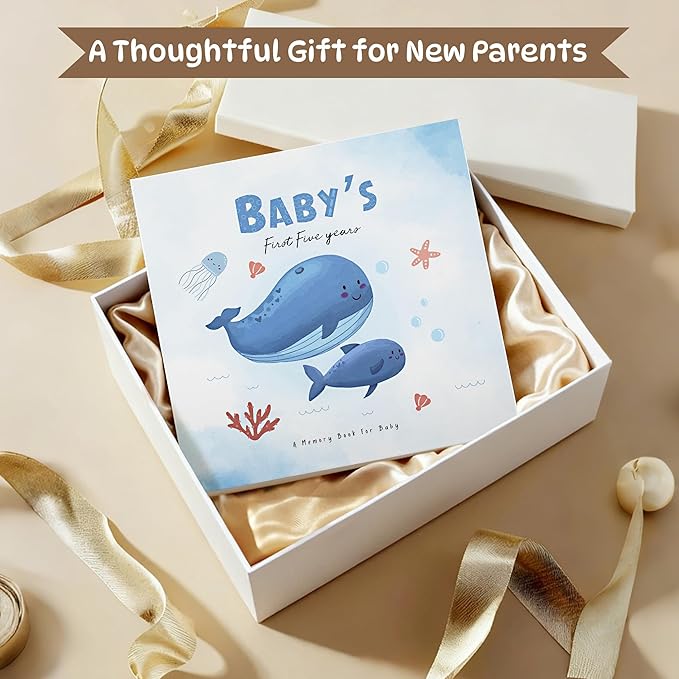Baby Memory Book Keepsake for Boy and Girl Gifts Timeless First 5 Year Milestone Book to Record Every Event from Birth to Age 5 Gender Neutral Baby Journal Scrapbook Album