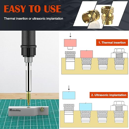 70Pcs M5 Threaded Inserts, M5 Female Thread Metric Knurled Nuts Assortment Kit, Brass Heat Set Insert for Plastic and 3D Printing Components (M5x6x7, M5x8x7)