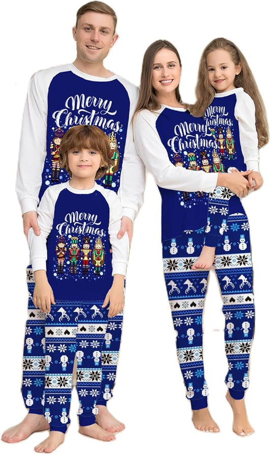 Christmas Family Pajamas Set Matching Holiday Plaid Sleepwear Set Reindeer/Tree Print Loungewear for Xmas Eve