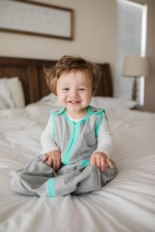 baby deedee 100% Cotton Sleeping Sack, Baby Sleeping Bag Wearable Blanket, Sleep Nest Lite, Infant and Toddler, Heather Teal, Large (18-36 Month) (Pack of 1)