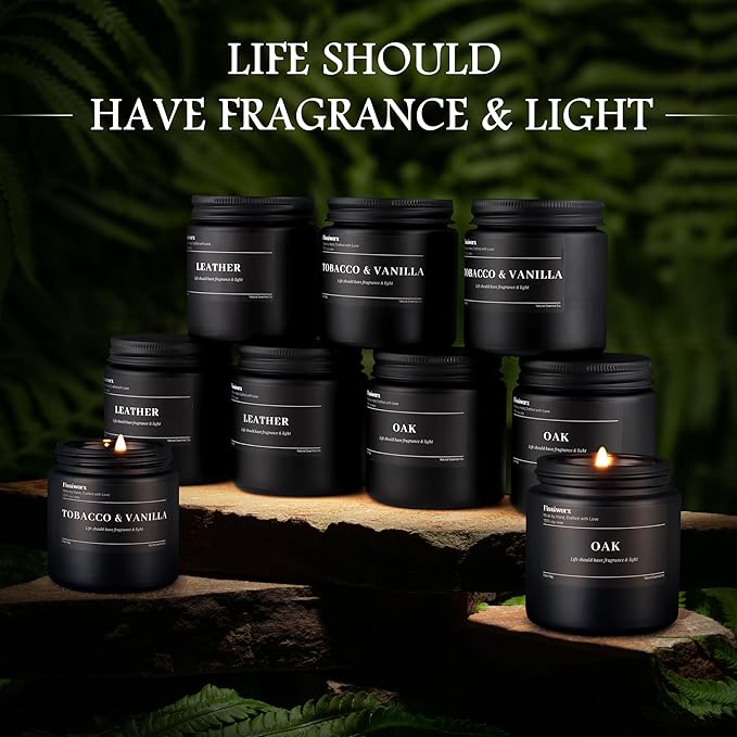 9 Pack Scented Candles Set Gifts for Men, Aromatherapy Candle Set with Scents （Lavender/Lemongrass &Eucalyptus/Bergamot）- Gift for Dad, Boyfriend, Birthday, Father’s Day, Anniversary