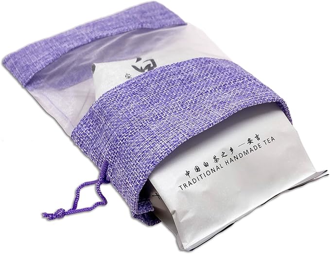 48-Pack Medium Linen Burlap & Organza Gift Bags w. Drawstrings (5x7 in, Lavender) - Party Favors, Presents, Samples & Treats Mesh Pouch by The Display Guys