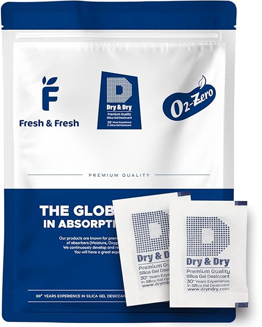 Dry & Dry 5 Gram [240 Packets] Silica Gel Packets, Desiccants - Rechargeable Fabric Silica Gel Packs, Silica Gel, Silica Packets, Desiccant Packs for Storage