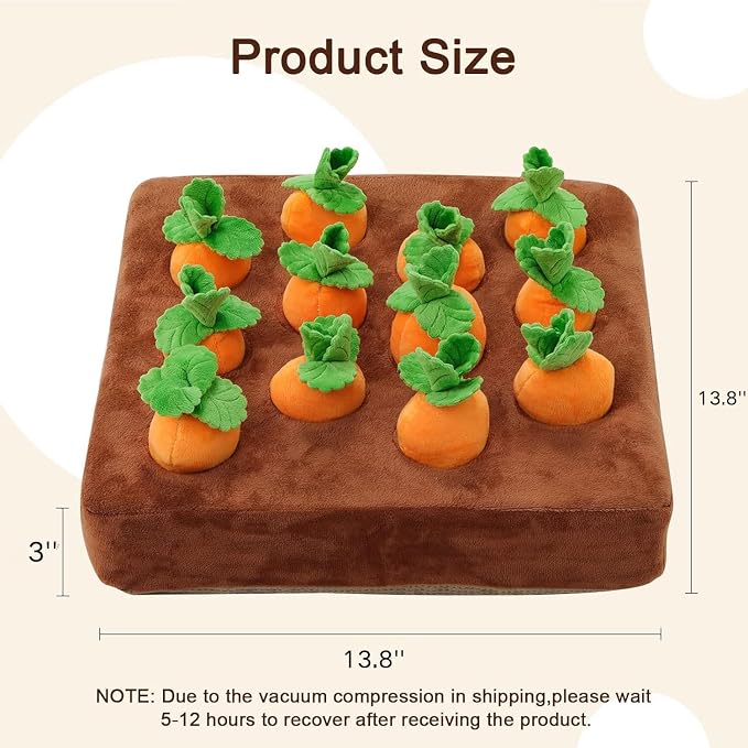 Ferret Foraging Toys Novelty Carrot Snuffle Mat Interactive Pet Treat Enrichment Toys for Small Animals Bunny Rabbit Chinchilla Guinea Pig Hamster (12Carrot)