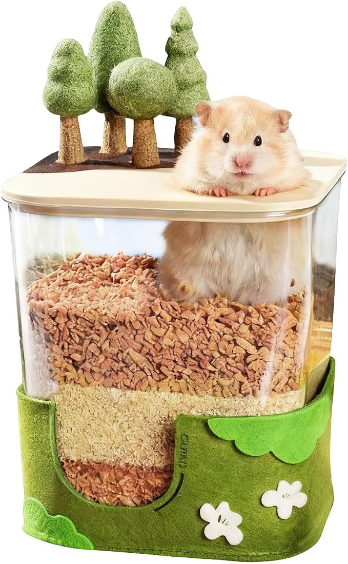 Hamster Bathing Sand Box Clear Raised Hamster Toy Stress Reduction | Small Animal Shelter Training Observation Projects Playpen Activities for Animal Lovers Living Room Bedroom Study